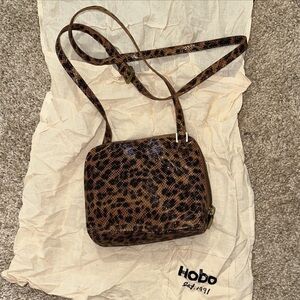 HOBO Y2K Leopard Print Crossbody Bag and Dust Bag EUC